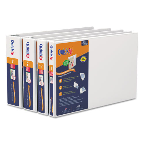 Quickfit Ledger D-ring View Binder, 3 Rings, 1.5" Capacity, 11 X 17, White