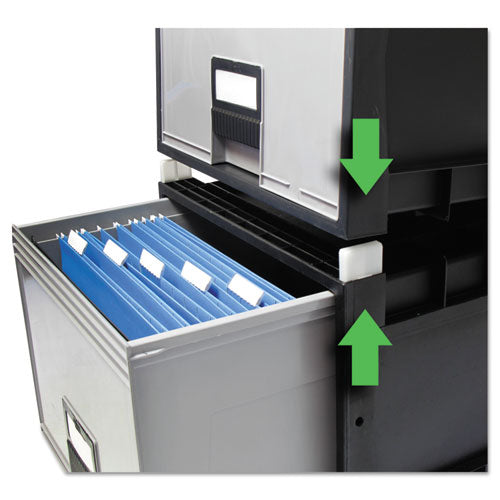 Archive Storage Drawers With Key Lock, Legal Files, 18.25" X 24" X 11.5", Black/gray