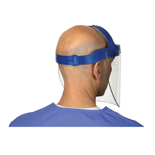Fully Assembled Full Length Face Shield With Head Gear, 16.5 X 10.25 X 11, Clear/blue, 16/carton