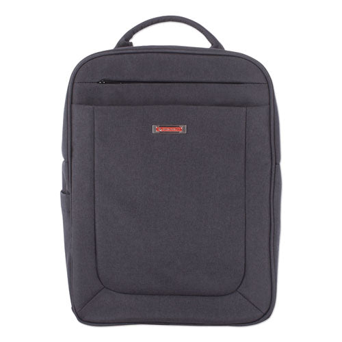 Cadence 2 Section Business Backpack, Fits Devices Up To 15.6", Polyester, 6 X 6 X 17, Charcoal