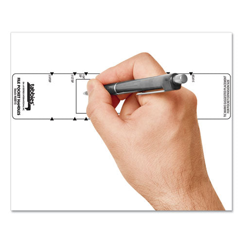 File Pocket Handles, 9.63 X 2, White, 4/sheet, 12 Sheets/pack