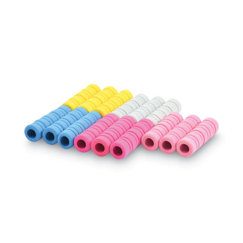 Ribbed Pencil Cushions, 1.75" Long, Assorted Colors, 50/box