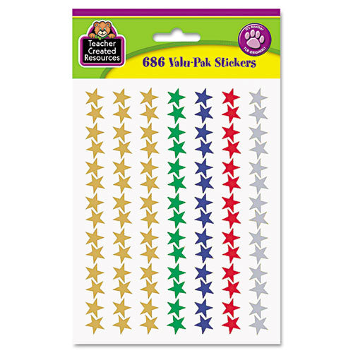 Sticker Valu-pak, Foil Stars, 686/pack