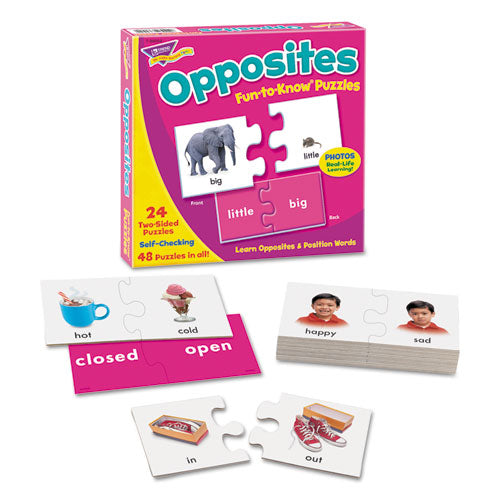 Fun To Know Puzzles, Opposites, Ages 3 And Up, 24 Puzzles