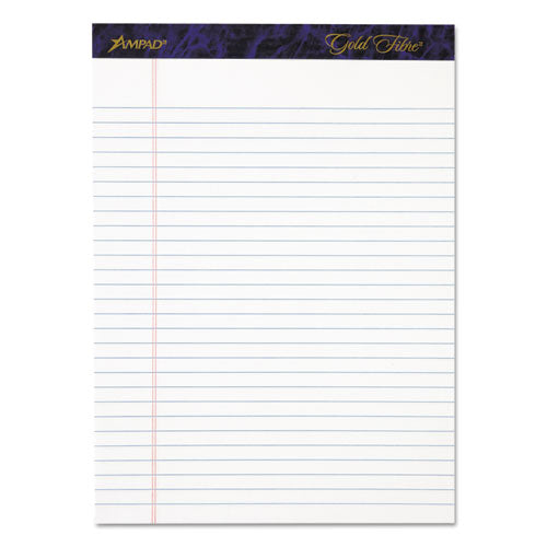 Gold Fibre Writing Pads, Narrow Rule, 50 Canary-yellow 5 X 8 Sheets, 4/pack