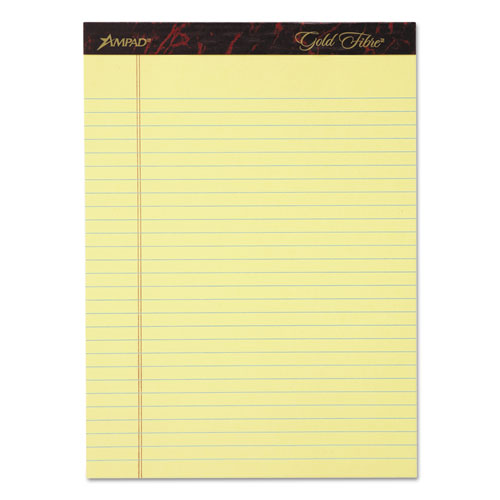 Gold Fibre Writing Pads, Wide/legal Rule, 50 White 8.5 X 11.75 Sheets, 4/pack