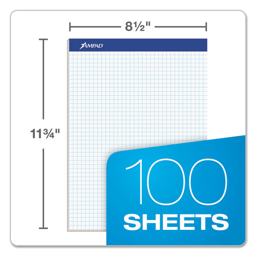 Quad Double Sheet Pad, Quadrille Rule (4 Sq/in), 100 White 8.5 X 11.75 Sheets