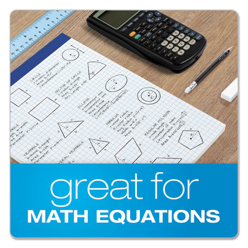 Quad Double Sheet Pad, Quadrille Rule (4 Sq/in), 100 White 8.5 X 11.75 Sheets