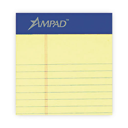 Perforated Writing Pads, Narrow Rule, 50 Canary-yellow 8.5 X 11.75 Sheets, Dozen