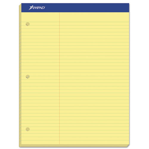 Double Sheet Pads, Medium/college Rule, 100 Canary-yellow 8.5 X 11.75 Sheets