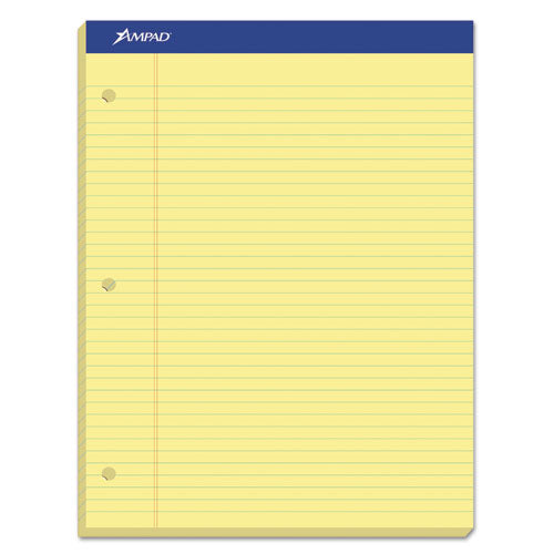 Double Sheet Pads, Wide/legal Rule, 100 Canary-yellow 8.5 X 11.75 Sheets