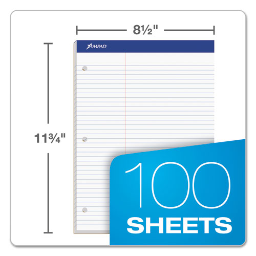 Double Sheet Pads, Pitman Rule Variation (offset Dividing Line - 3" Left), 100 White 8.5 X 11.75 Sheets