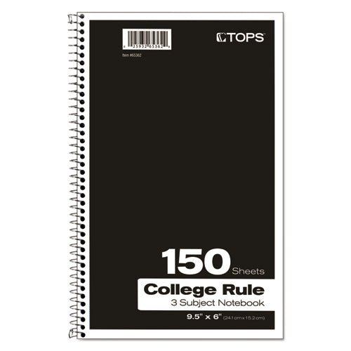 Coil-lock Wirebound Notebooks, 3-subject, Medium/college Rule, Randomly Assorted Cover Color, (150) 9.5 X 6 Sheets