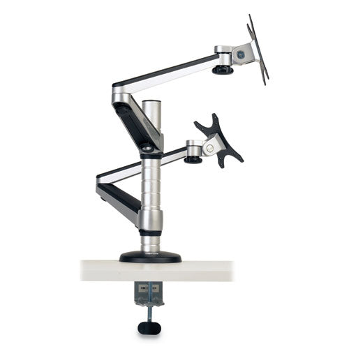 Dual Desktop Monitor Stand, For 13" To 27" Monitors, 31.69" X 10" X 18.11", Black, Supports 26 Lb