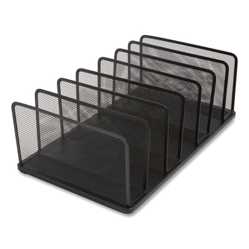 Wire Mesh Vertical Document Sorter, 7 Sections, Letter-size, 11.65 X 20 X 6.61, Matte Black