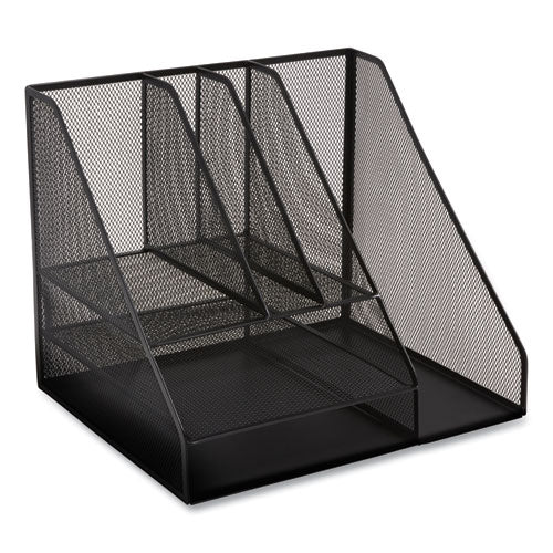 Wire Mesh Combination Organizer, Vertical/horizontal, 8 Sections, Letter-size, 12 X 12 X 13.97, Matte Black