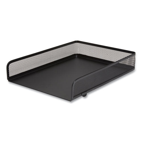 Front-load Stackable Wire Mesh Document Tray, 1 Section, Letter-size, 9.37 X 12.48 X 2.32, Matte Black