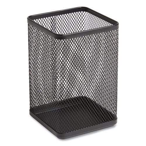 Wire Mesh Jumbo Pencil Holder, 4.33 X 4.33 X 6.69, Black