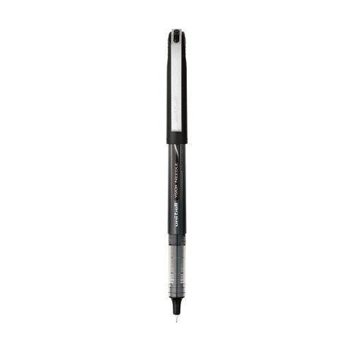 Vision Needle Roller Ball Pen, Stick, Fine 0.7 Mm, Black Ink, Silver Barrel, Dozen