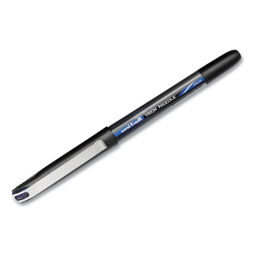 Vision Roller Ball Pen, Stick, Micro 0.5 Mm, Blue Ink, Black/blue Barrel, 12/pack