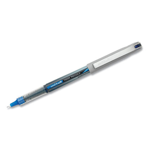 Vision Roller Ball Pen, Stick, Micro 0.5 Mm, Blue Ink, Black/blue Barrel, 12/pack