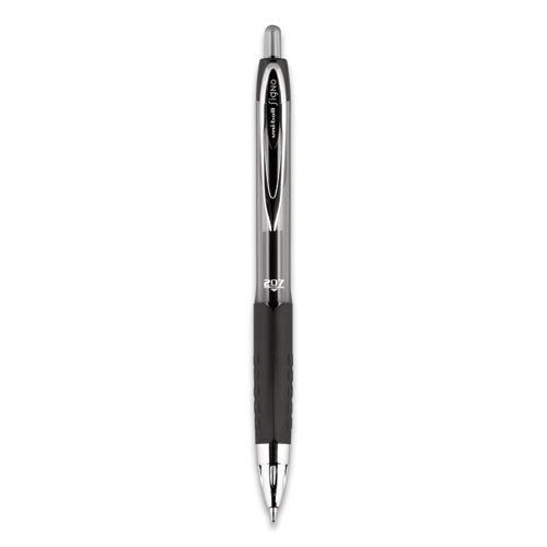 Signo 207 Gel Pen, Retractable, Medium 0.7 Mm, Black Ink, Translucent Black Barrel, 8/pack