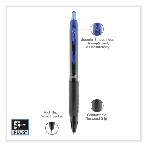 307 Gel Pen, Retractable, Medium 0.7 Mm, Blue Ink, Blue Barrel, 3/pack