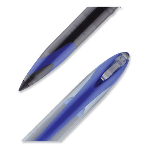 Air Porous Roller Ball Pen, Stick, Medium 0.7 Mm, Blue Ink, Black Barrel, Dozen