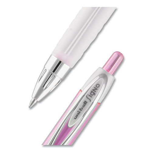 207 Office Pack Gel Pen, Retractable, Medium 0.7 Mm, Black Ink, Pink Barrel, 36/pack