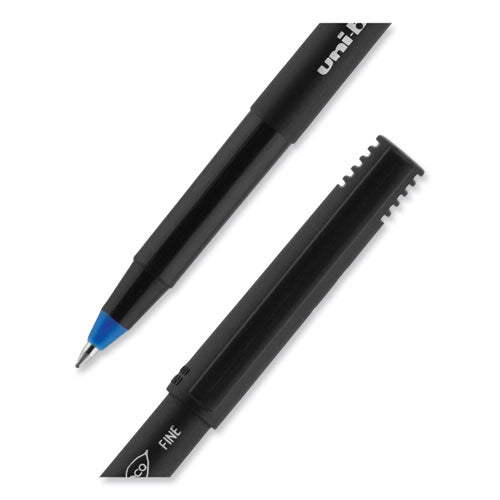 Onyx Roller Ball Pen, Stick, Fine 0.7 Mm, Blue Ink, Black Matte Barrel, 72/pack