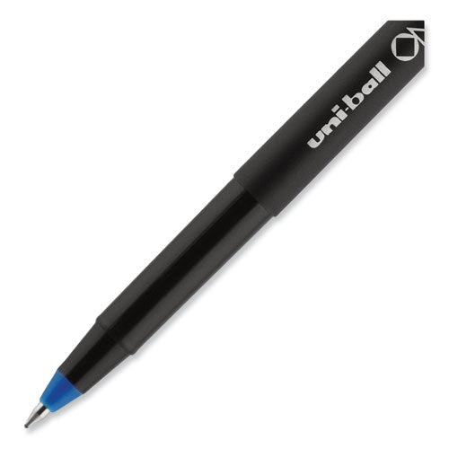 Onyx Roller Ball Pen, Stick, Micro 0.5 Mm, Blue Ink, Black Matte Barrel, Dozen