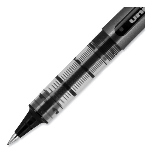 Vision Roller Ball Pen, Stick, Micro 0.5 Mm, Black Ink, Black/gray Barrel, Dozen