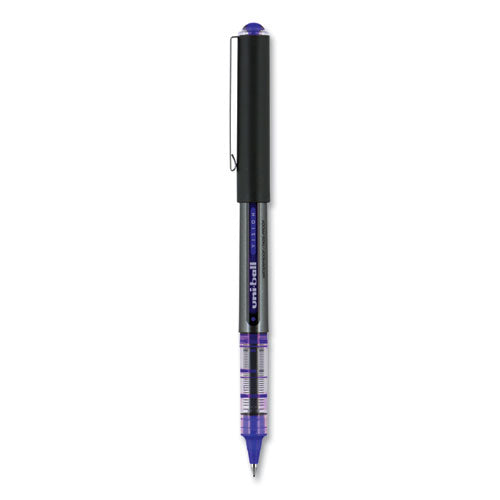 Vision Roller Ball Pen, Stick, Micro 0.5 Mm, Blue Ink, Blue/gray Barrel, Dozen