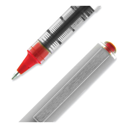 Vision Roller Ball Pen, Stick, Fine 0.7 Mm, Red Ink, Gray/red Barrel, Dozen