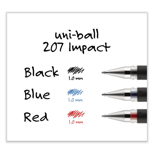 207 Impact Gel Pen, Stick, Bold 1 Mm, Blue Ink, Black Barrel