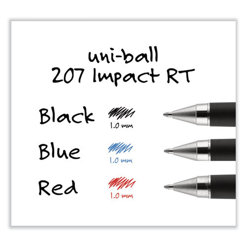 207 Impact Gel Pen, Retractable, Bold 1 Mm, Black Ink, Black Barrel