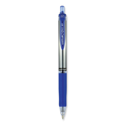 Signo Gel Pen, Retractable, Medium 0.7 Mm, Blue Ink, Blue/metallic Accents Barrel, Dozen