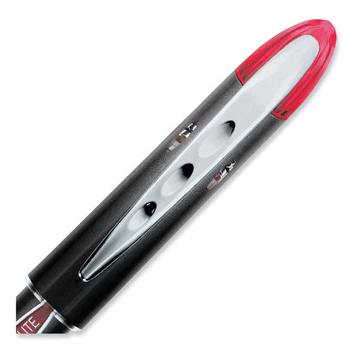 Vision Elite Roller Ball Pen, Stick, Extra-fine 0.5 Mm, Red Ink, Black/red Barrel