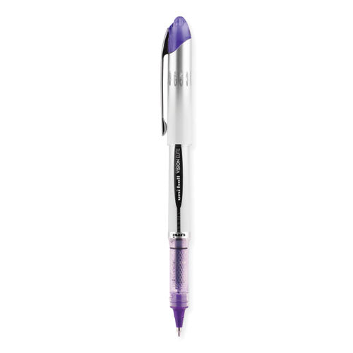 Vision Elite Roller Ball Pen, Stick, Bold 0.8 Mm, Purple Ink, White/purple Barrel