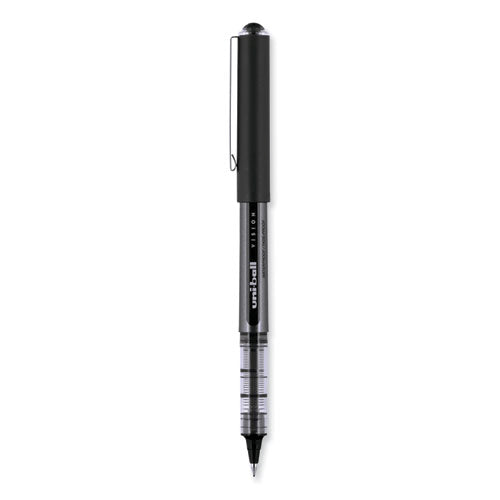 Vision Roller Ball Pen, Stick, Bold 1 Mm, Black Ink, Black Barrel, Dozen