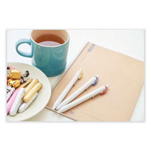 Unione Gel Pen, Retractable, Medium 0.7 Mm, Fashion Ink-color Assortment, White Barrel, 5/pack
