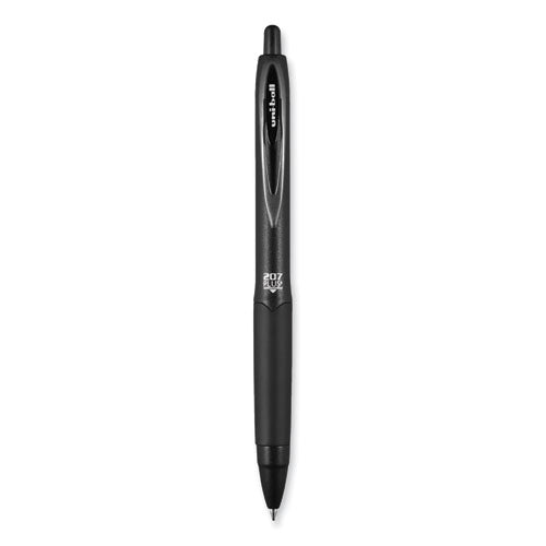 207 Plus+ Gel Pen, Retractable, Medium 0.7 Mm, Black Ink, Black Barrel, 4/pack