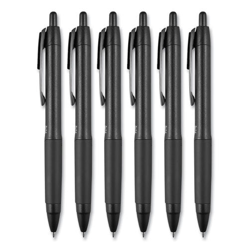 207 Plus+ Gel Pen, Retractable, Medium 0.7 Mm, Inspirational Ink-color Assortment, Black Barrel, 6/pack