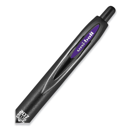 207 Plus+ Gel Pen, Retractable, Medium 0.7 Mm, Inspirational Ink-color Assortment, Black Barrel, 6/pack