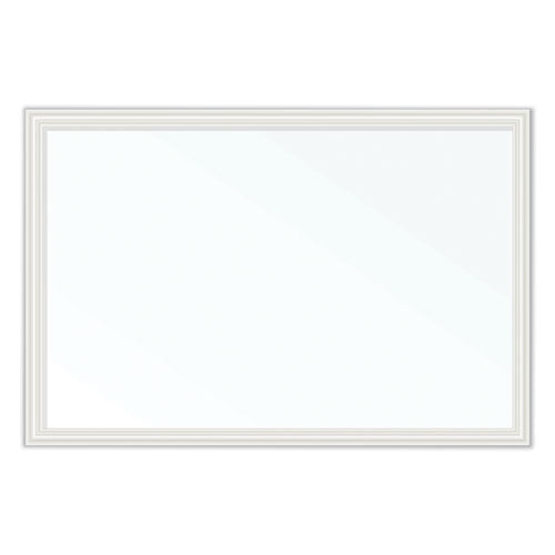 Magnetic Dry Erase Board With Décor Frame, 30 X 20, White Surface, White Wood Frame