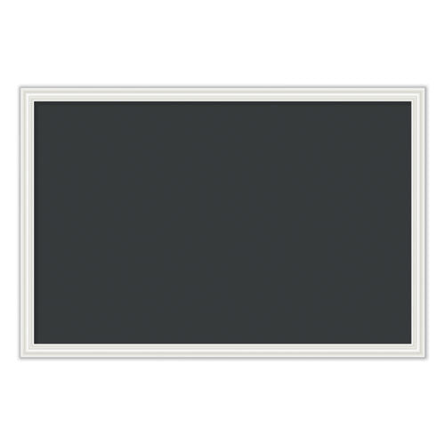 Magnetic Chalkboard With Décor Frame, 30 X 20, Black Surface, White Wood Frame