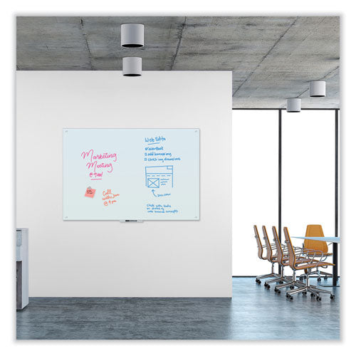 Glass Dry Erase Board, 70 X 47, White Surface