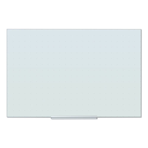 Floating Glass Ghost Grid Dry Erase Board, 48 X 36, White Surface