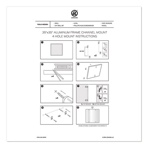 Pinit Magnetic Dry Erase Board, 36 X 36, White Surface, Silver Aluminum Frame