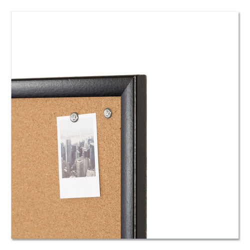 Cork Bulletin Board, 48 X 36, Natural Surface, Black Wood Frame